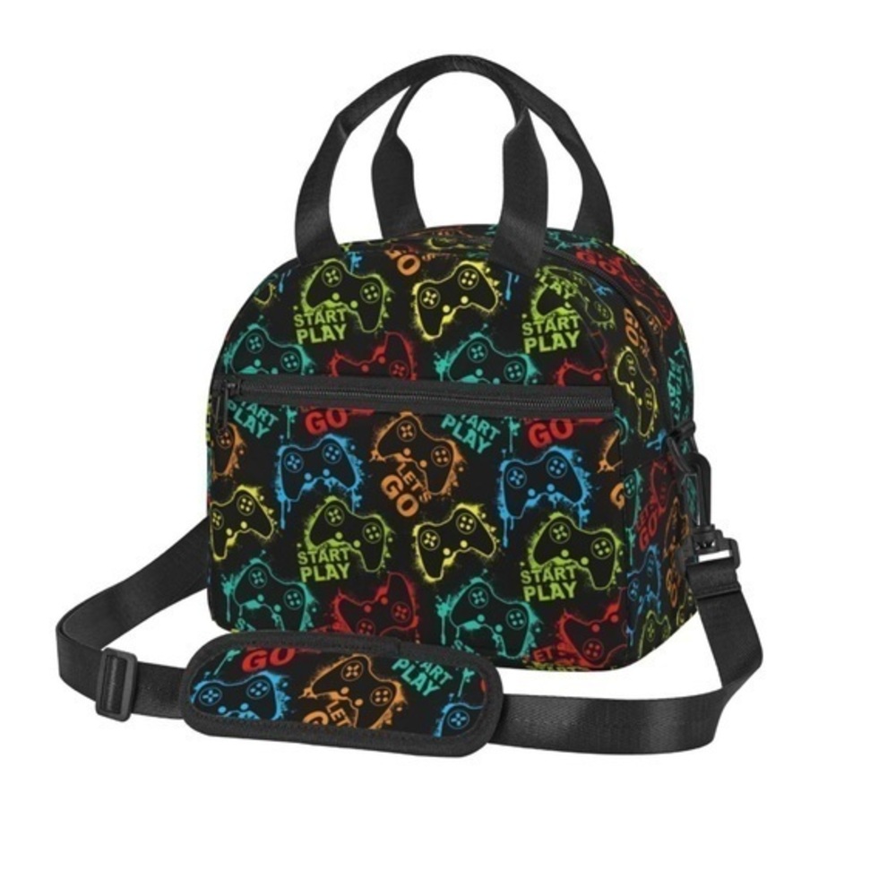 Uemuo Play Game Start Printed Lunch Bag Lunch Box Reusable Insulated Lunch Tote